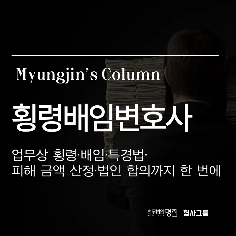 횡령배임변호사 — 업무상 횡령·배임·특경법·피해 금액 산정·법인 합의까지 한번에