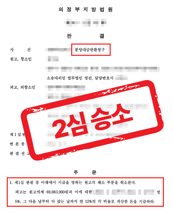 지주택 분양대금반환 1심 전부 패소 후 2심에서 변호사를 교체하여 전액을 되찾은 사례 - 김우석 변호사의 실전 변론