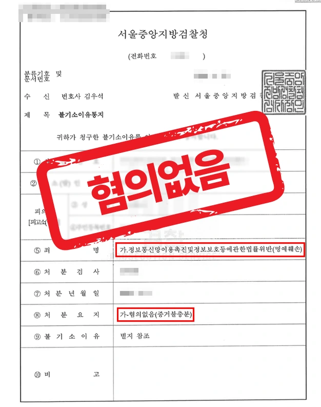 형사전문변호사의 실전 변론 — 정보통신망법위반(명예훼손) 고소, 경찰 불송치·검찰 불기소까지 무혐의로 받아낸 사례