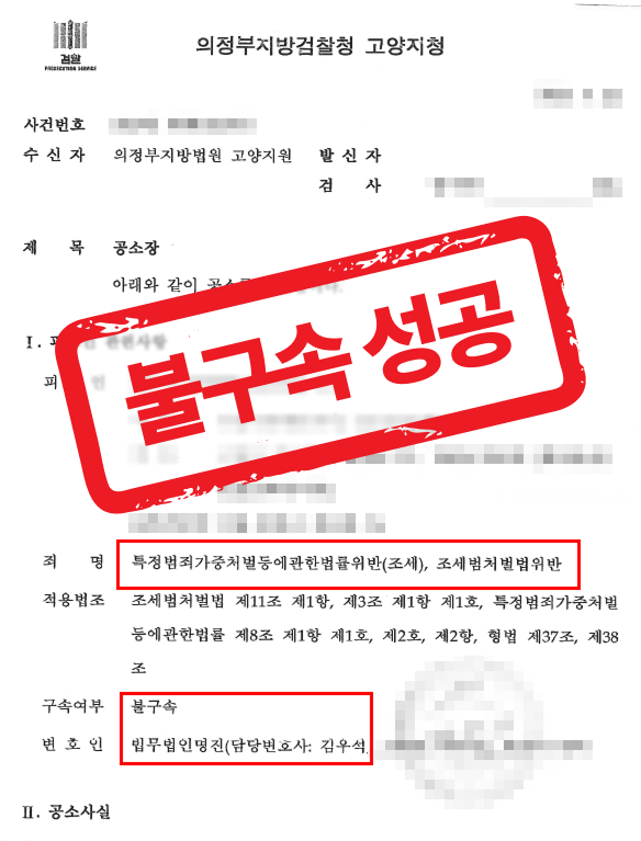50억 원 계획적 조세포탈 혐의로 구속 위기에서 불구속 구공판된 사례 — 형사 전문 변호사의 실전 변론