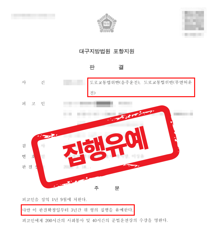 3번째 음주운전 및 무면허운전, 실형 위기에서 집행유예로 선처 받은 사례 — 음주운전 전문 변호사의 실전 변론