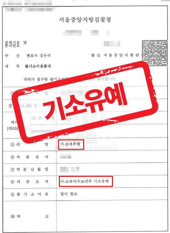 강제추행기소유예, 인정사건으로 대응하여 교육이수조건부 불기소 받은 사례 — 성범죄 전문 변호사의 실전 변론